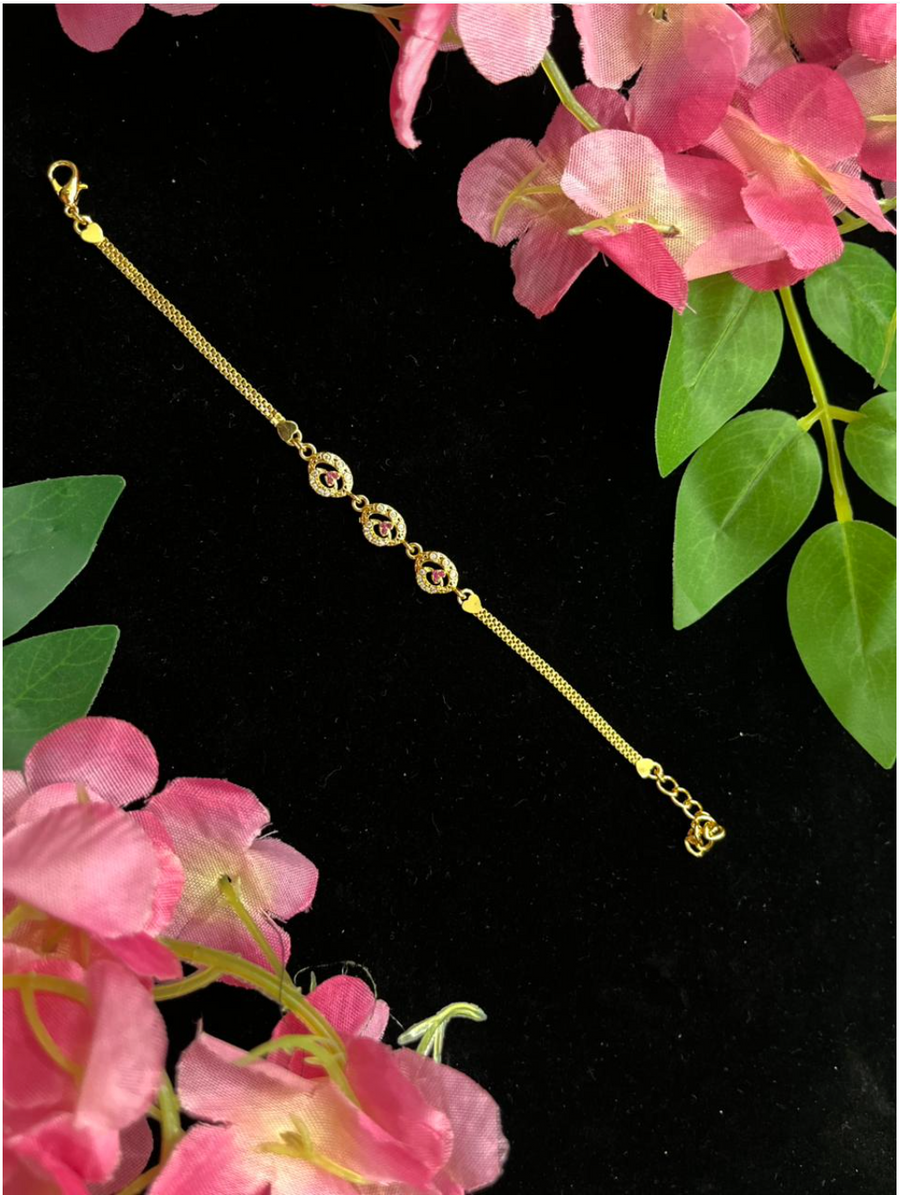 Triple Heart Crystal Anti-Tarnish Bracelet